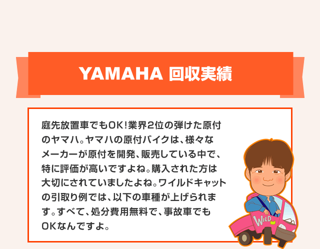 YAMAHA 回収実績